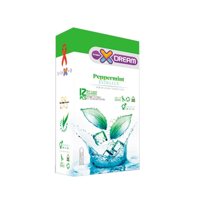 کاندوم ایکس دریم مدل نعنا فلفلی بسته 12 عددی