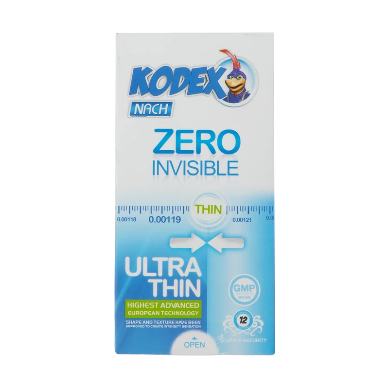 کاندوم کدکس مدل زیرو بسته 12 عددی