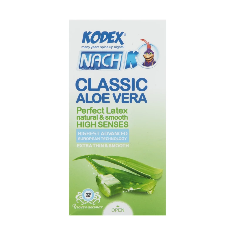 کاندوم کدکس مدل کلاسیک آلوئه ورا بسته 12 عددی